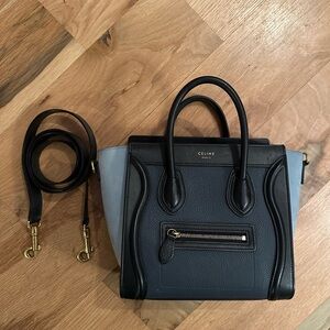 Celine Nano Luggage Blue Tricolor Bag